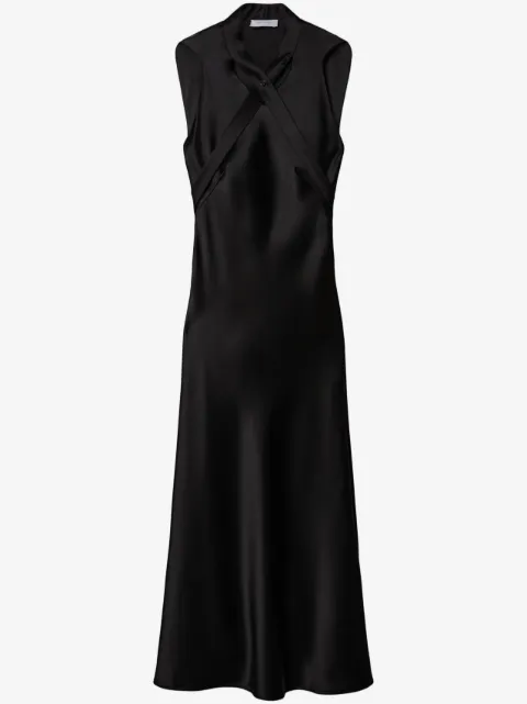 Off-White buckle-detail satin midi dress