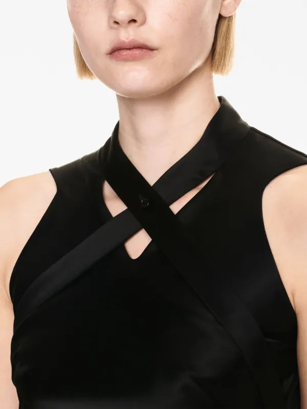 Black satin midi dress shop