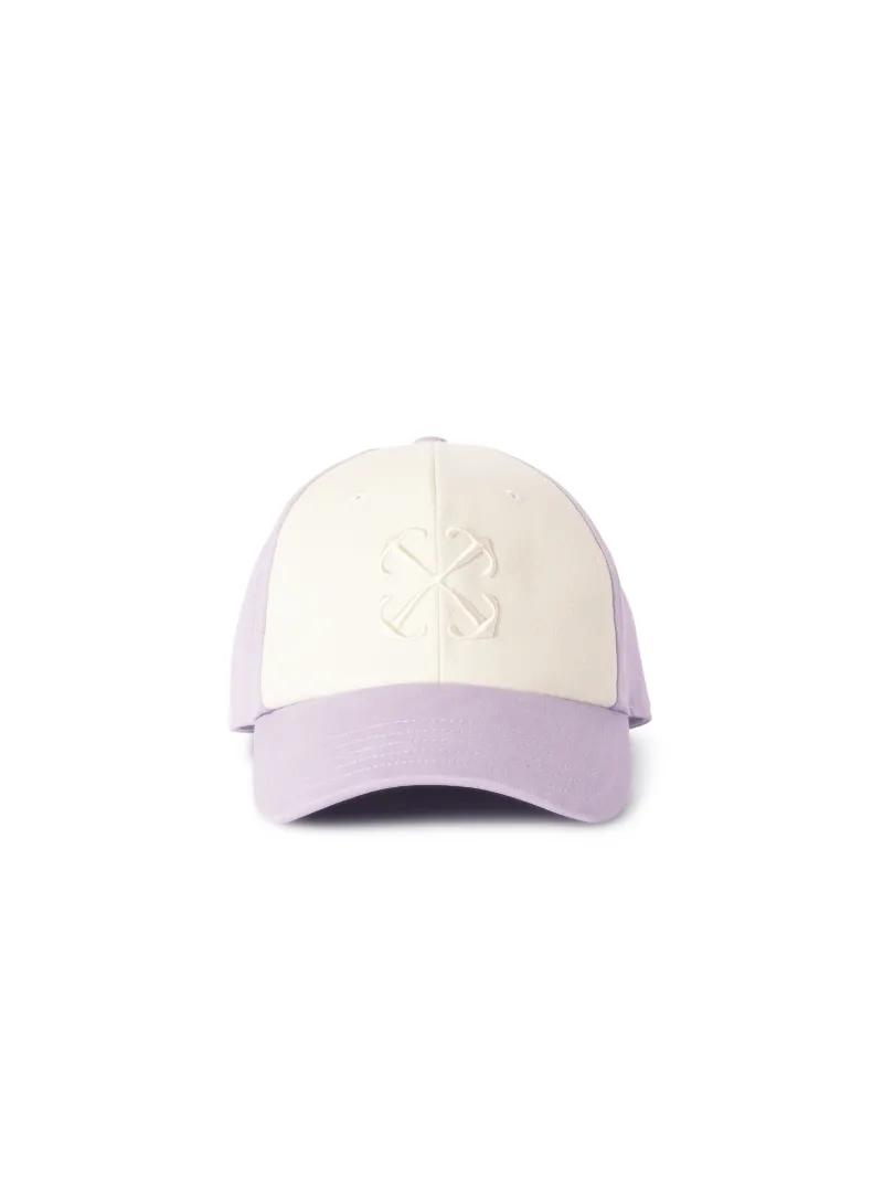 BICOL DRILL ARROW BASEBAL CAP LILAC  WHI