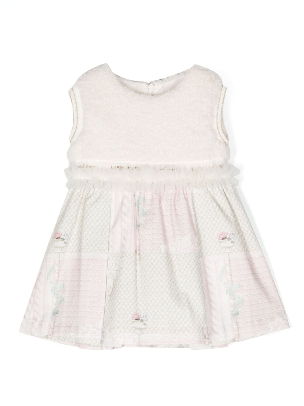 Lapin House Babies' Floral-print Flared Dress In Pink