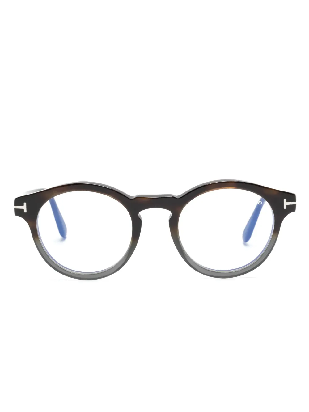 TOM FORD Eyewear 톨토이즈셸 라운드 프레임 안경 | 브라운 | Image 1