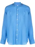 Hackett logo-embroidered linen shirt - Blue