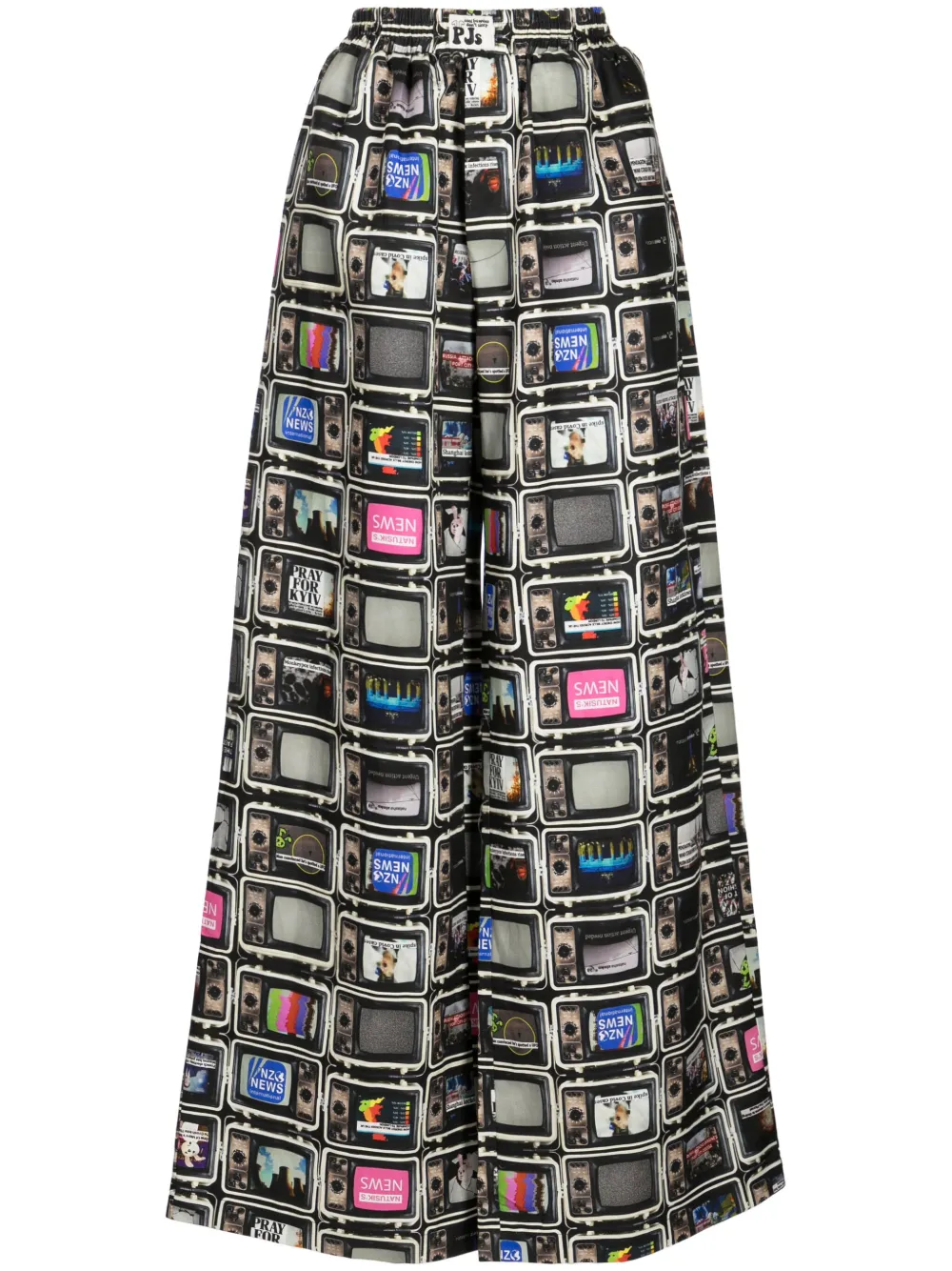 Natasha Zinko Tv Pyjama Wide-leg Trousers In Black