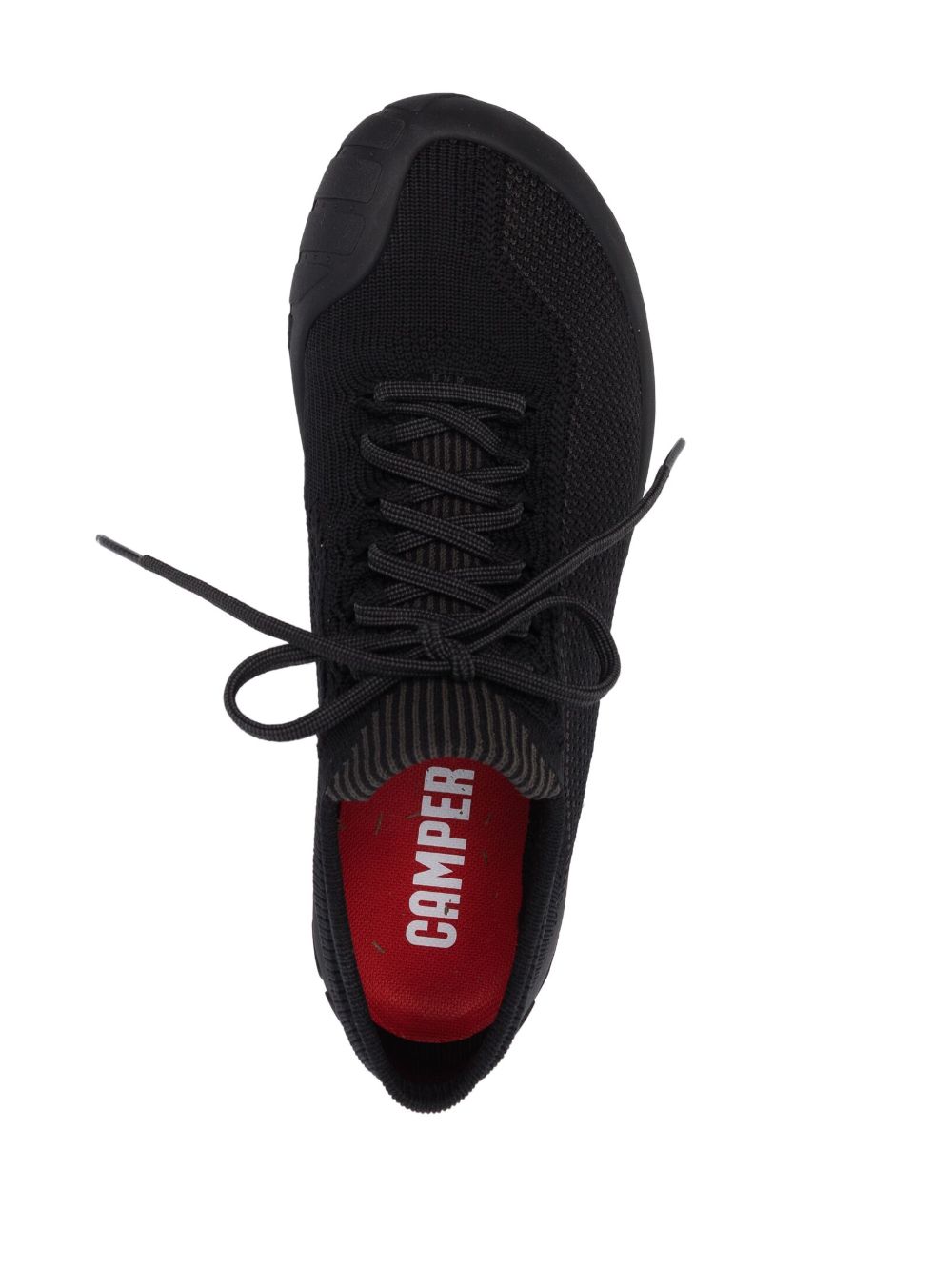 Shop Camper Path Knitted Lace-up Sneakers In Black