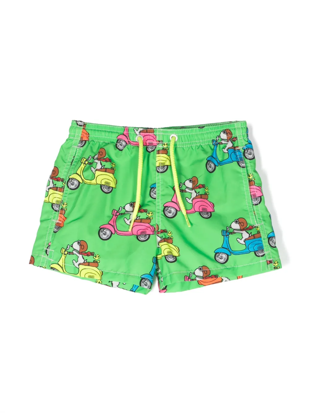 Mc2 Saint Barth Kids' Snoopy-print Swim Shorts In Green