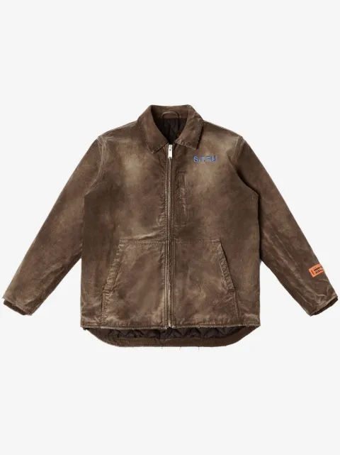 Heron Preston جاكيت قطن بشارة شعار الماركة 