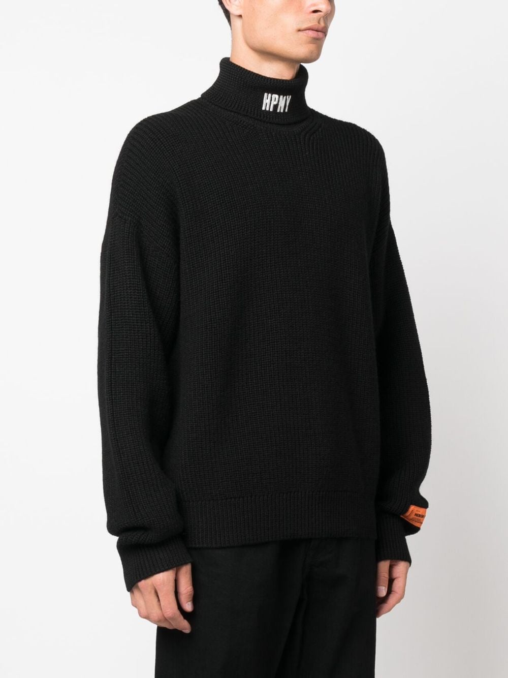 Shop Heron Preston Hpny Logo-embroidered Wool Jumper In Black