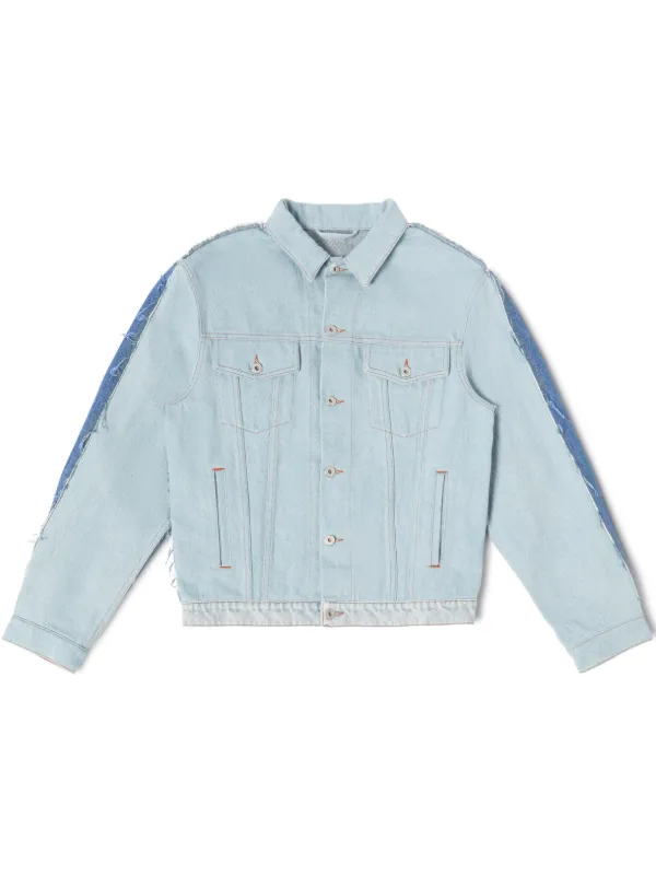 Heron Preston logo-patch Denim Jacket Blue FARFETCH JO