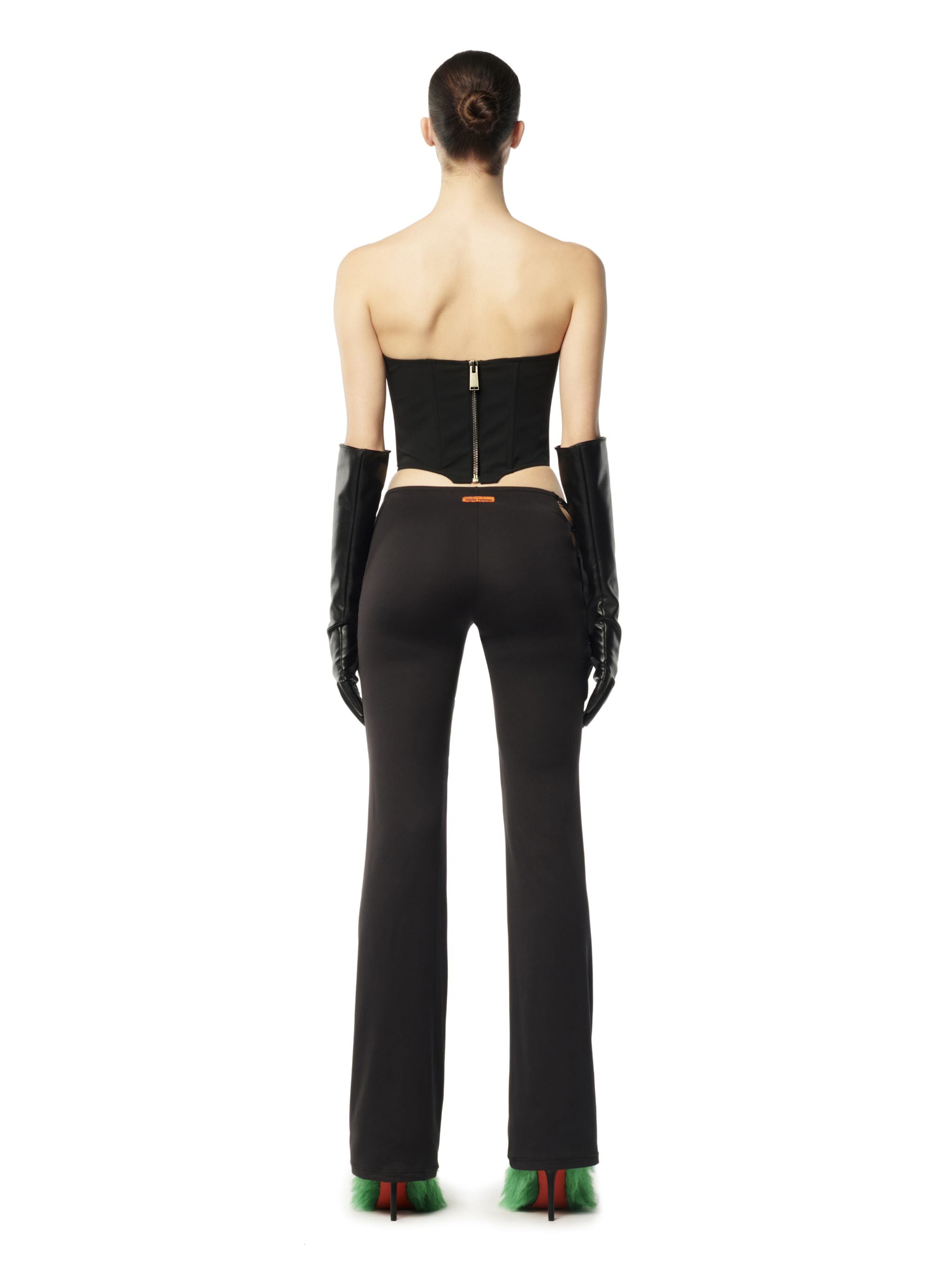 Lace-Up Stretch Flared Pants
