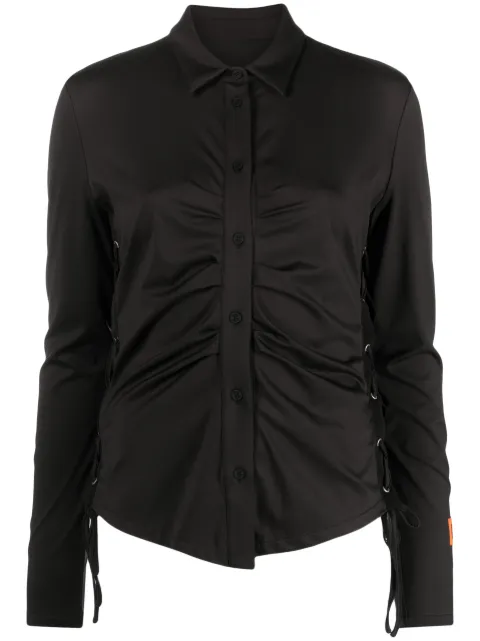 Heron Preston lace-up ruched shirt