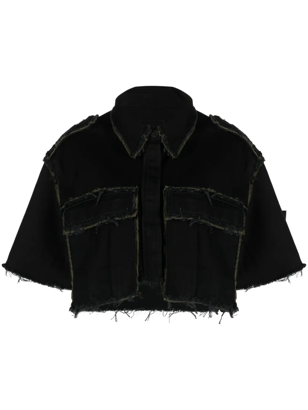 Heron Preston Rebuilt cropped denim top Smart Closet