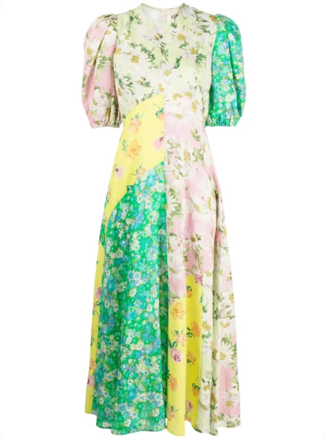 ALEMAIS Kenzie patchwork midi dress