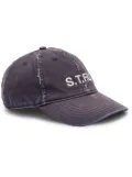 Heron Preston logo-embroidered distressed-finish cap - Blue