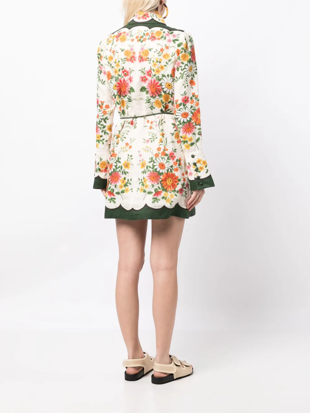 ALEMAIS Elisabetta floral-print linen minidress | Smart Closet