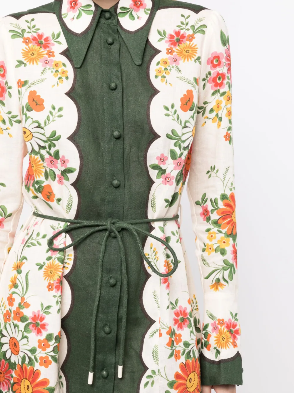 ALEMAIS Elisabetta floral-print linen minidress | Smart Closet