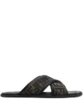 FENDI FF-jacquard slides - Black