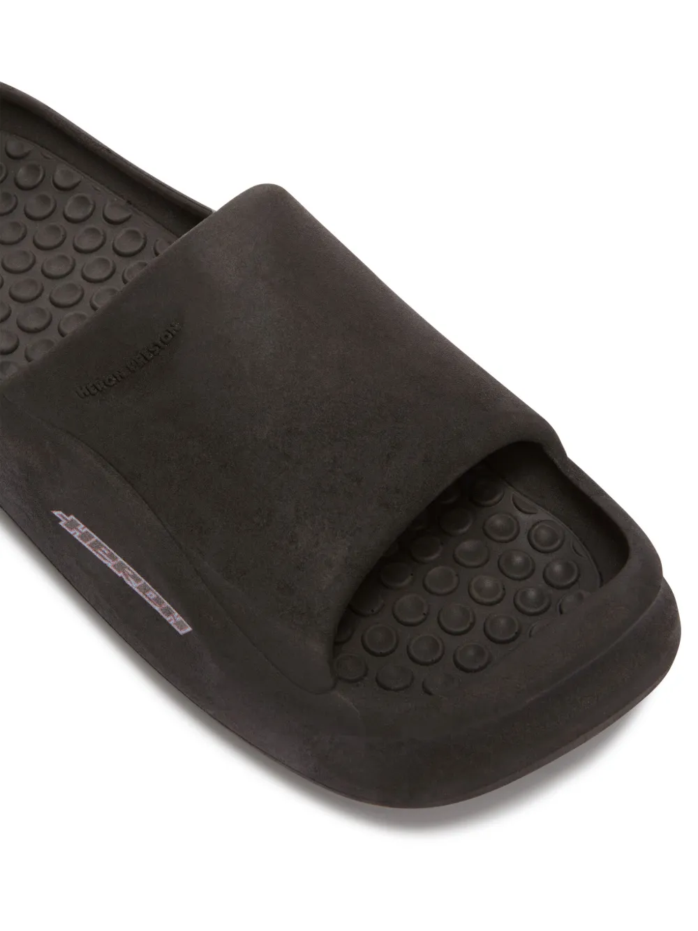 Shop Heron Preston Moulded Flat Slides In Black