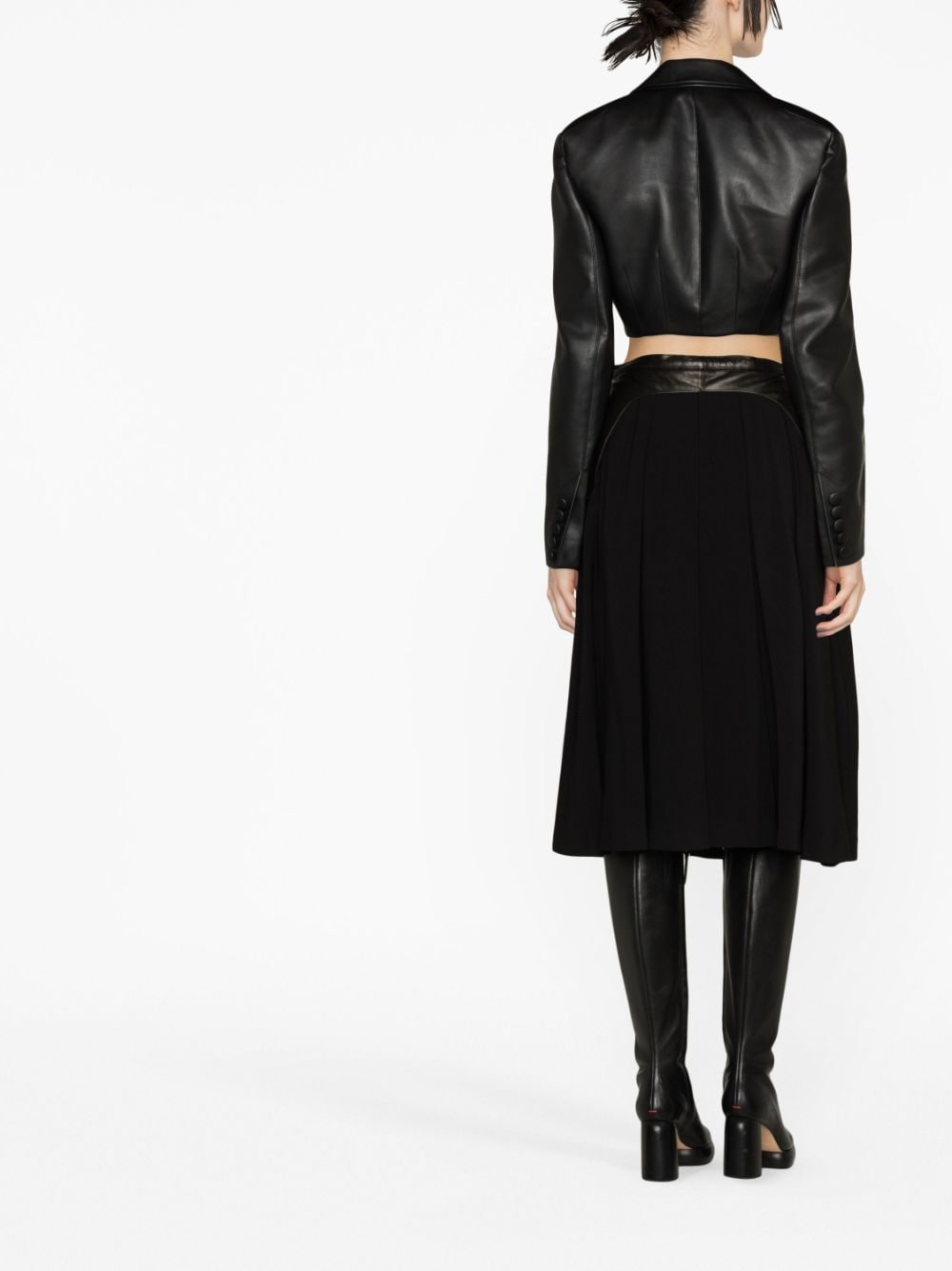 Shop Enfants Riches Deprimes Box-pleated Belted Midi Skirt In Black