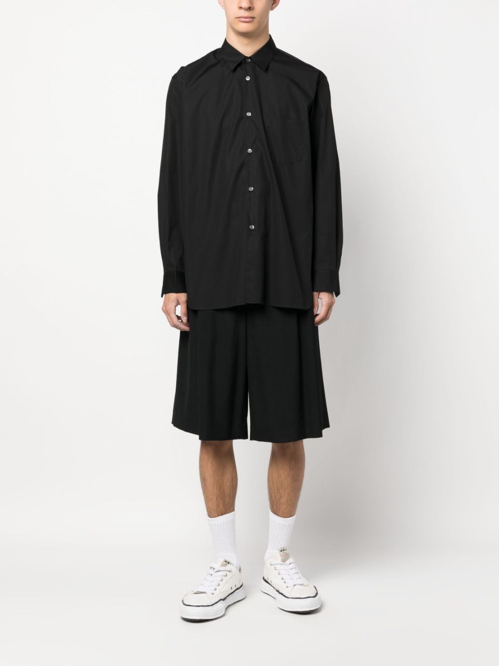 Comme Des Garçons Shirt oversized cut-out cotton shirt - Zwart