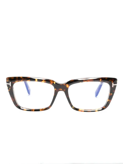 TOM FORD Eyewear lentes con armazón rectangular estilo carey