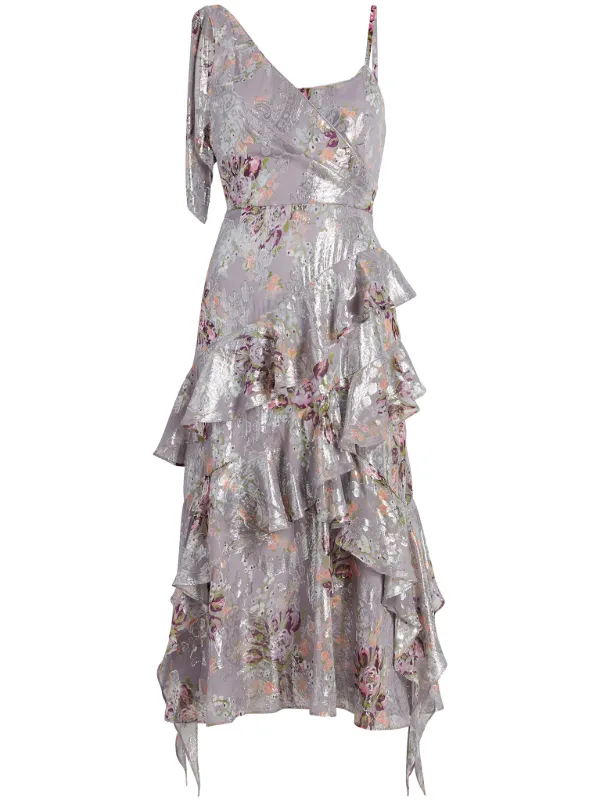 knee length dresses for ladies Rent Forever New Ruffle Strap Maxi Dress In Floral