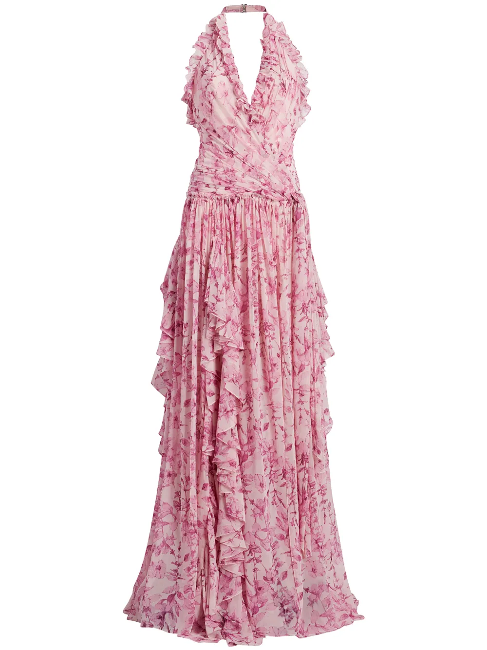 Cinq À Sept Agatha Floral Chiffon Gown In Pink