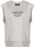TOM FORD logo-print cotton tank top - Grey