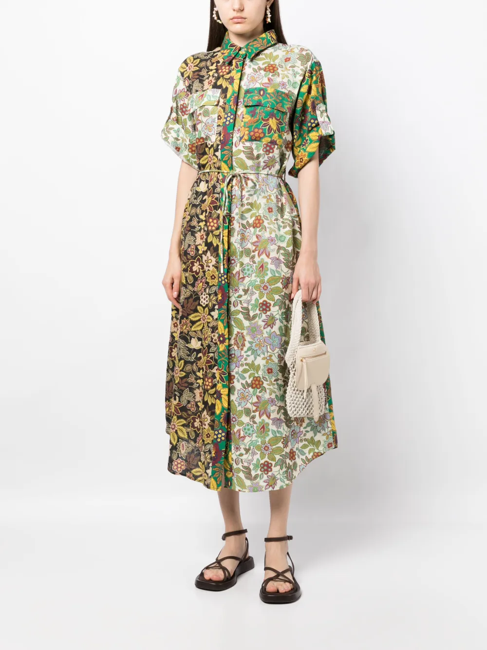 ALEMAIS Isabella linnen blousejurk - Groen
