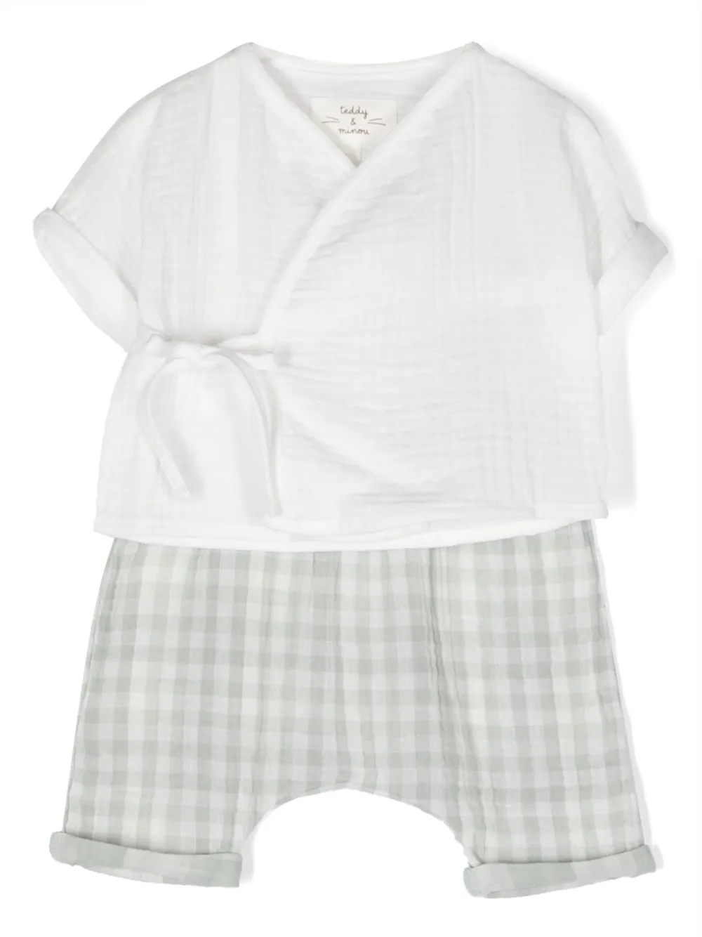 Teddy & Minou Babies' Two-piece Trouser Set In White