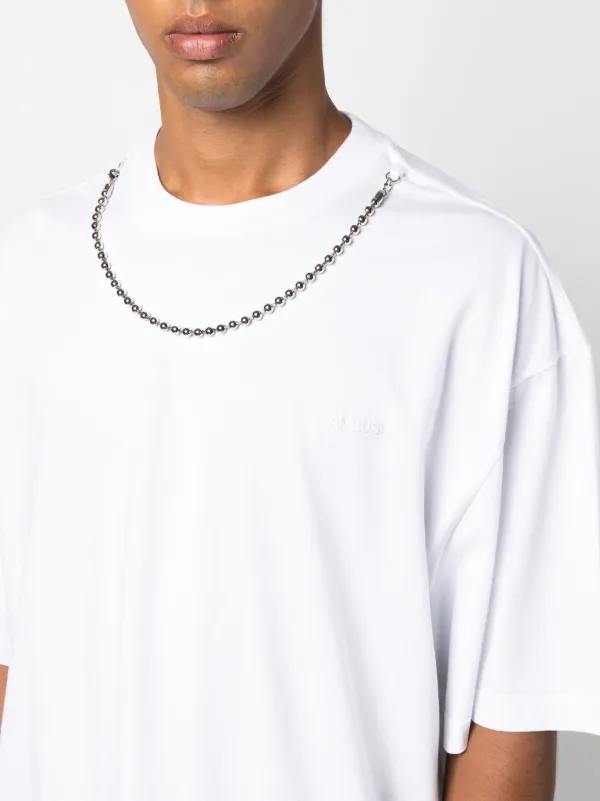 Tシャツ・カットソー AMBUSH FW23 'Ballchain' T-shirt (BMAB026F23JER0014646 4646) AMBUSH Ballchain Cotton T-shirt | White | FARFETCH