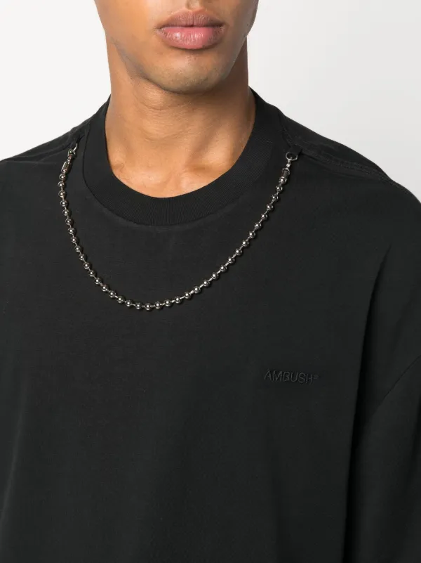 AMBUSH Ballchain Cotton T-shirt | Black | FARFETCH UK