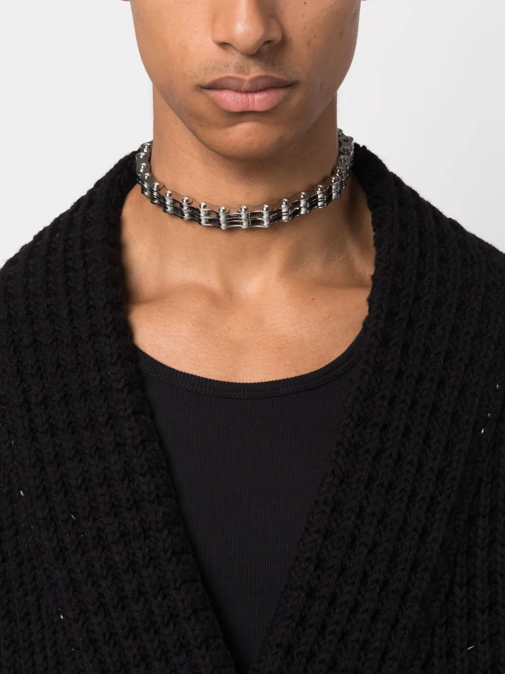 Shop Ambush Bike Chain Choker Necklace In Silver