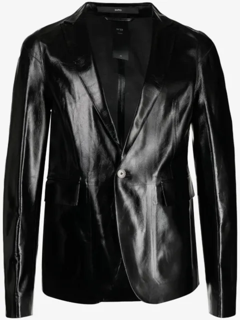 SAPIO single-breasted leather blazer