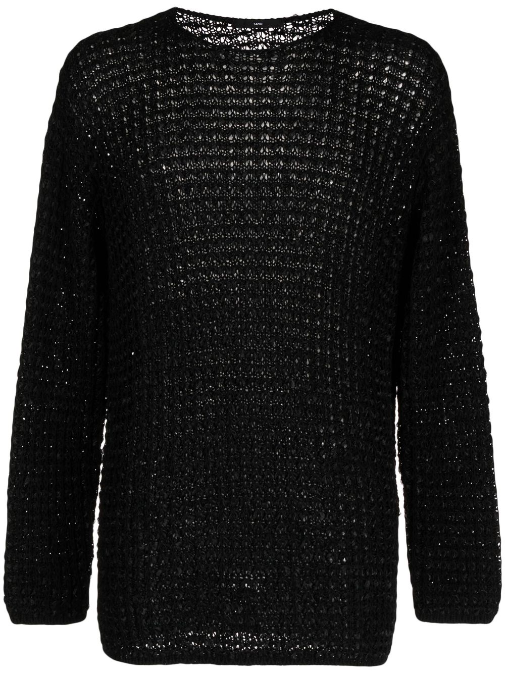 Sapio Open-knit Sweater In Black