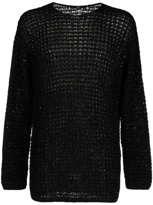 Pull en maille ajourée à manches longues - SAPIO - Modalova