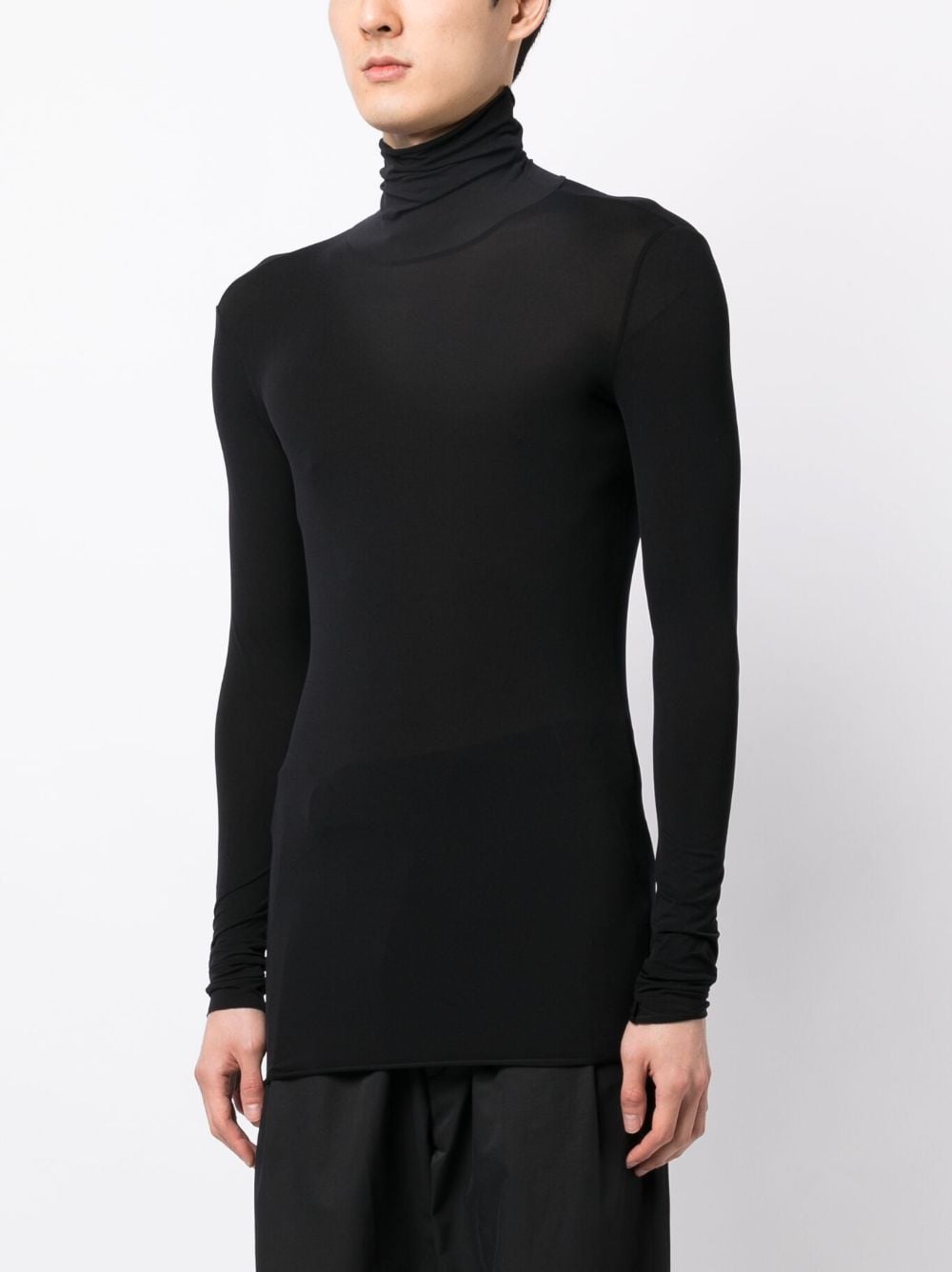 Shop Sapio High-neck Long-sleeve T-shirt In Black