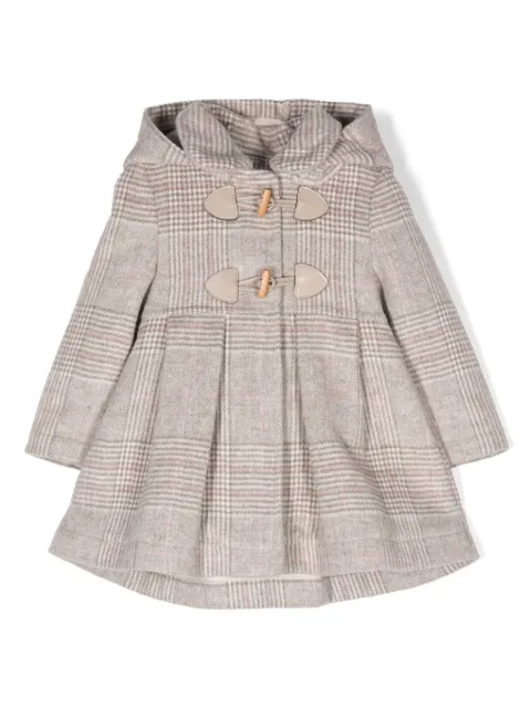 Lapin House hooded checked coat
