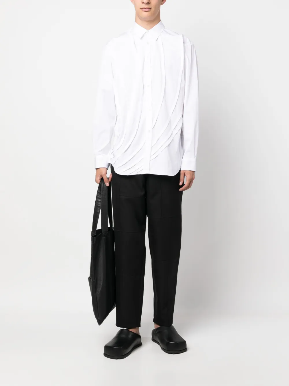 Comme Des Garçons Shirt 3D-detailing poplin shirt - Wit