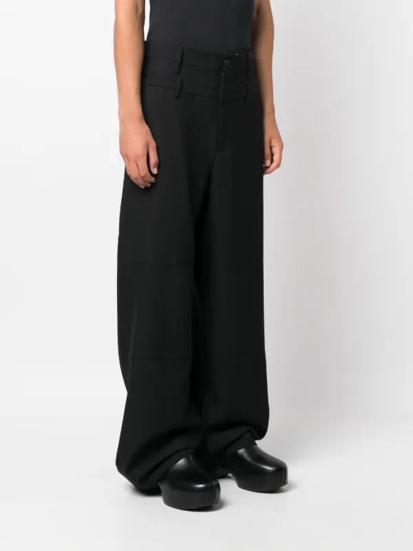 AMBUSH Double Belted virgin-wool Trousers | Black | FARFETCH