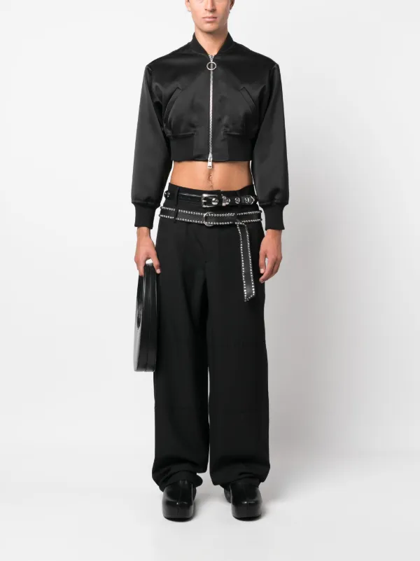 AMBUSH Double Belted virgin-wool Trousers | Black | FARFETCH