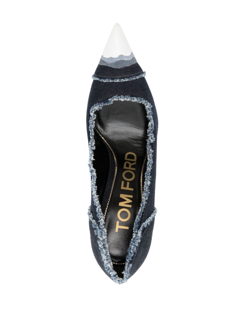 Shop Tom Ford 100mm Denim Pumps In 蓝色