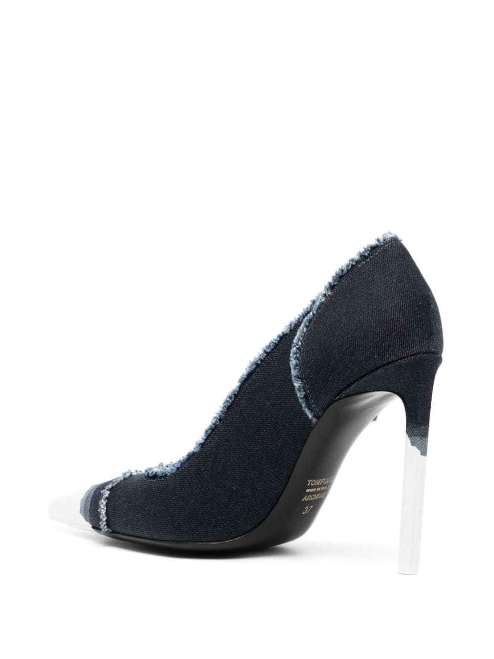 Shop Tom Ford 100mm Denim Pumps In 蓝色