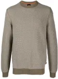 BOSS patterned intarsia-knit jumper - Green