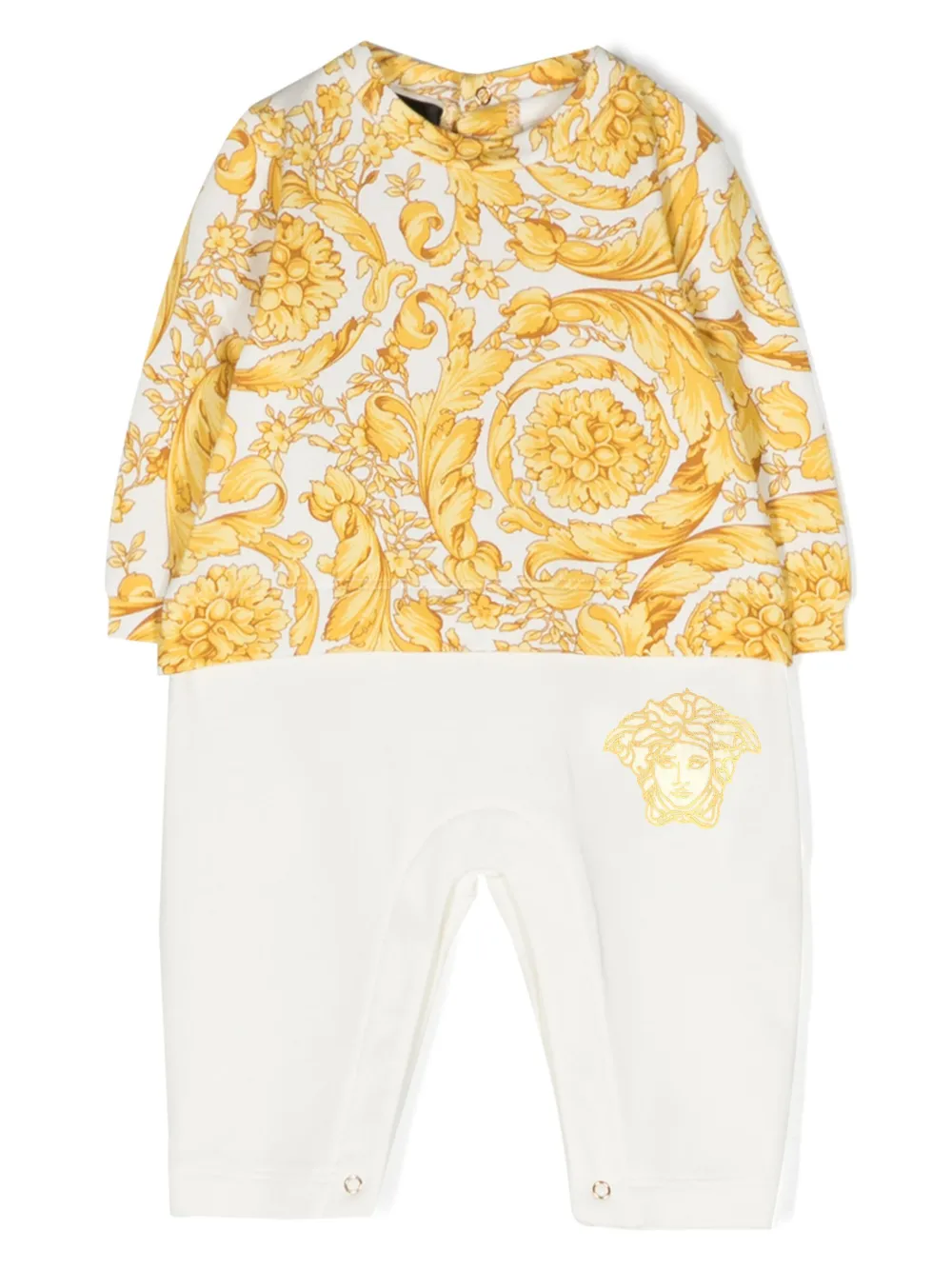 Versace Kids Romper met barokprint Wit