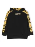 Versace Kids Barocco Kids-print cotton hoodie - Black