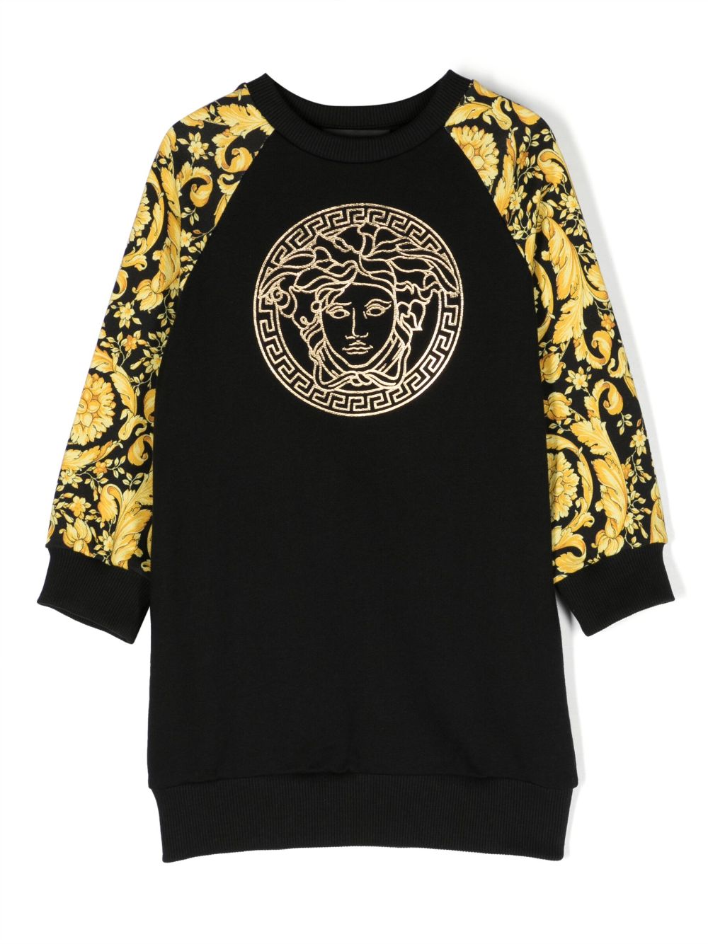 Versace Kids Barocco Medusa-print sweatshirt dress - Black