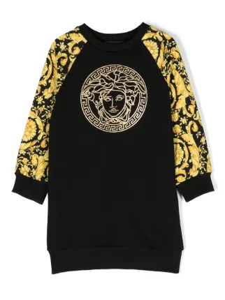 Versace Kids バロッコ メドゥーサ スウェットワンピース | ブラック 