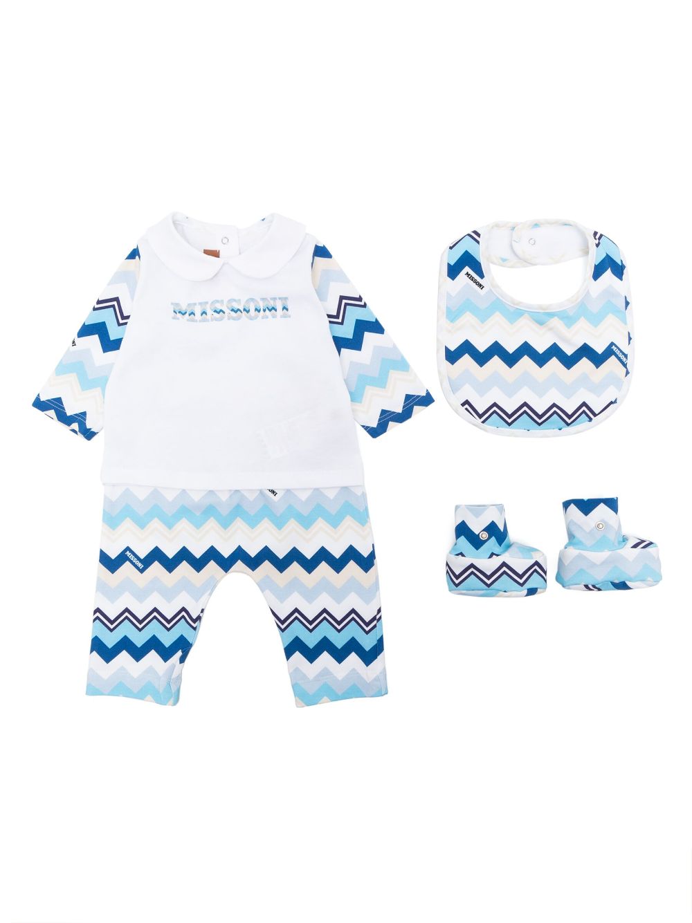 Missoni Kids logo-print babygrow set - White