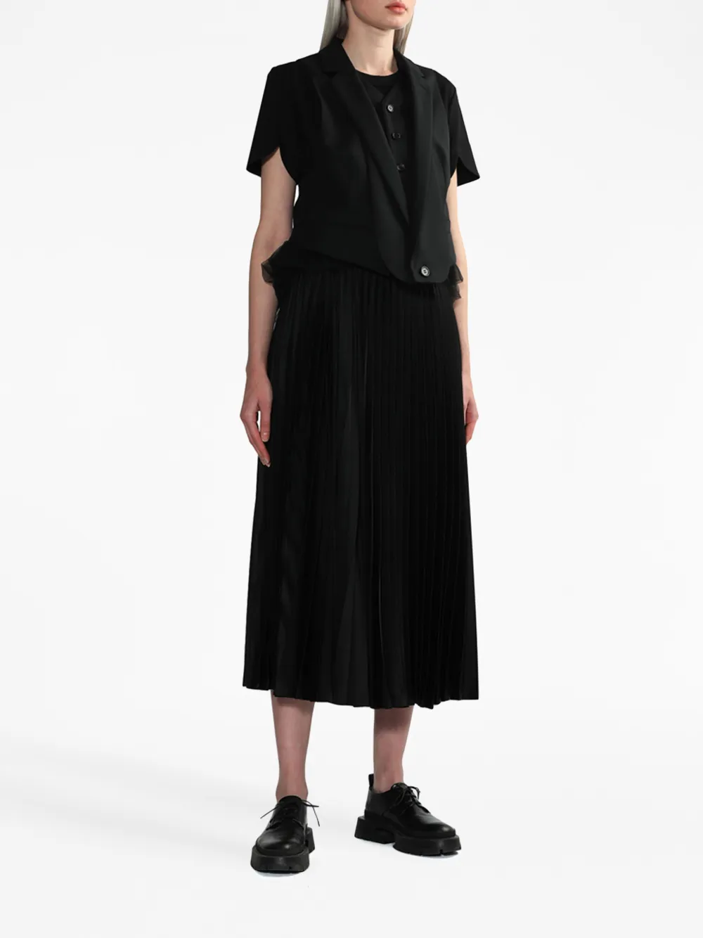 Noir Kei Ninomiya Jas met gekerfde revers - Zwart