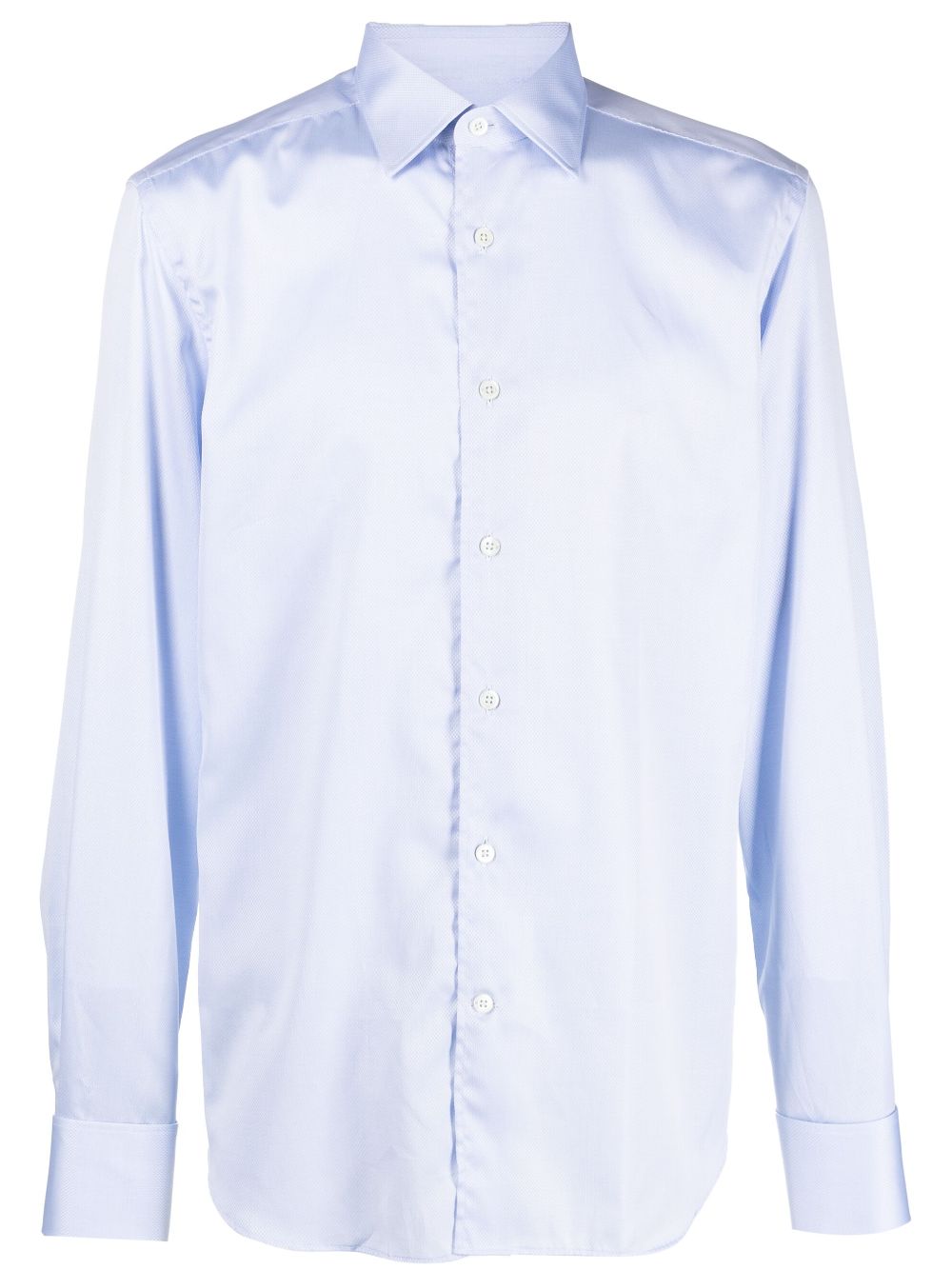 Corneliani Spread Collar Cotton Shirt In Blue